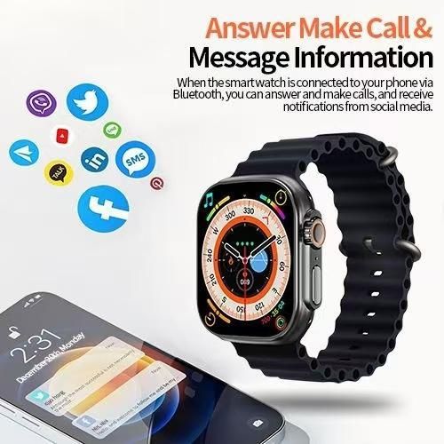 Generic 2.09''inch T900U Smartwatch Native Storm Waterproof  Black - image 2