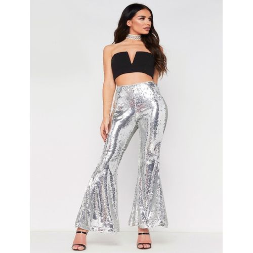 High Trousers Cloth Women Style Sexy Waisted Sequin Pants Foot