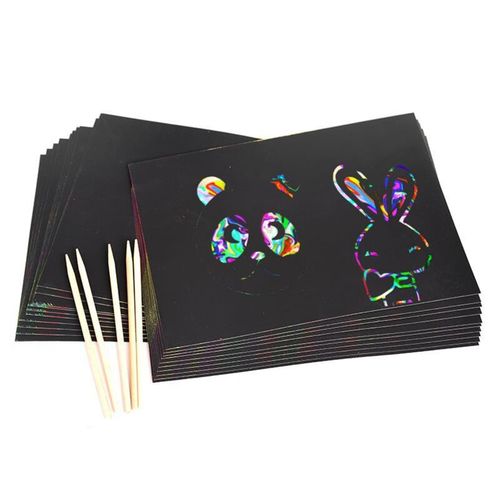 Scratch Art Set, 50 Piece Rainbow Magic Scratch Paper for Kids Black  Scratch Off Art Notes