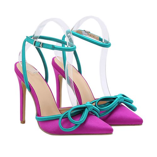 Fashion Purple 2023 Butterfly Knot Ankle Strap Sandals Women