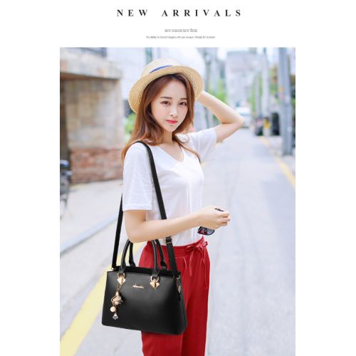 product_image_name-Fashion-2024 Women Leather Shoulder Handbag (Navy Blue).-2