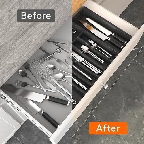 Generic Silverware Drawer Organizer, Expandable Utensil Tray for Kitchen, BPA Free - image 4