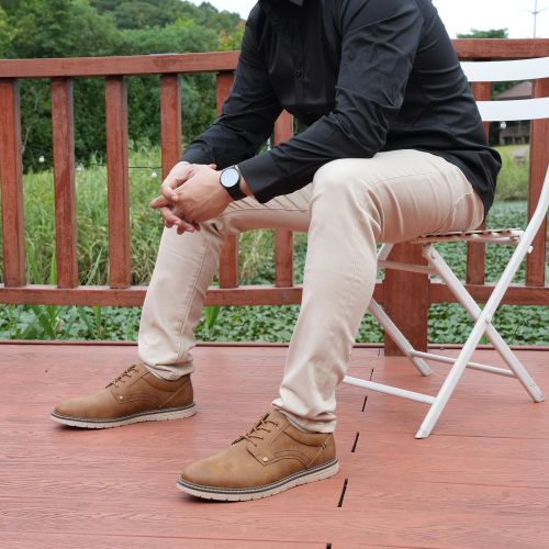 product_image_name-Hawkwell-Men Plus Size Casual Oxfords Shoes Comfortable Business Dress Sneakers Brown 45-52-6