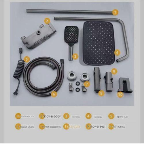 product_image_name-Generic-Stainless Steel Standing Shower Complete Set for Bathroom, Hot and Cold Thermostatic Mixer, Wall Mounted Standing Shower System– Safe, Comfortable & Luxurious-1
