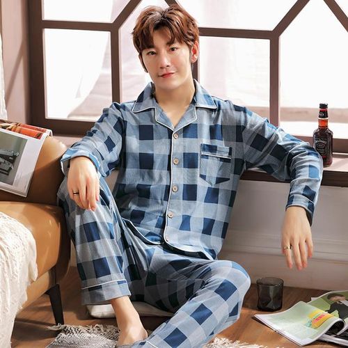 Generic Spring Men Long Sleeve Pajamas Sets Male Pajamas Autumn Sleepwear Leisure Home Clothing Cotton Casual Nightwear Jumia Nigeria