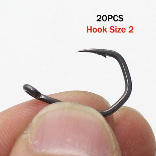 Generic 20pcs Carp Fishing Hooks Ptfe Coating Micro Barbed Hook Ronnie Carp  Fishing Rigs Accessories Jig Head Claw Hooks For Fish Tackle