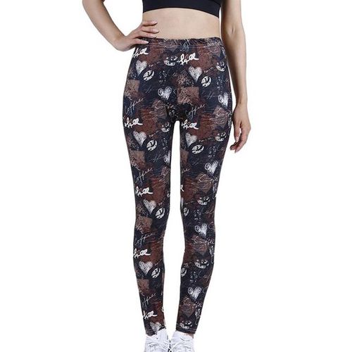 Fashion Women Plaid Printed Yoga Pants Sport High Waisted Leggings Workout  Pants 