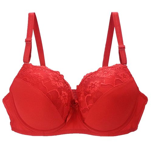 Ladies Sexy Push Up Lace Bra Brassiere Underwire Lingerie Underwear Big  sizes 38D-46D Red