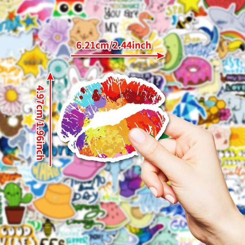 product_image_name-Generic-100 Pcs Stickers for Kids, Cute Water Bottle Vinyl Waterproof Laptop Stickers for Students Gifts School Supplies Classroom Teacher Prizes Stocking Stuffers Sticker Pack for Kids Girls Teens-2