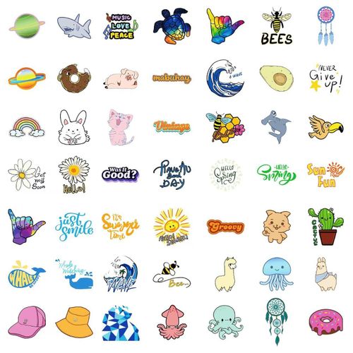 product_image_name-Generic-100 Pcs Stickers for Kids, Cute Water Bottle Vinyl Waterproof Laptop Stickers for Students Gifts School Supplies Classroom Teacher Prizes Stocking Stuffers Sticker Pack for Kids Girls Teens-4