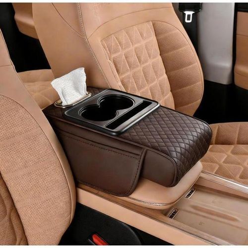 Generic Premium Universal 5-in-1 Car Armrest Cushion with Cup Holder - image 3