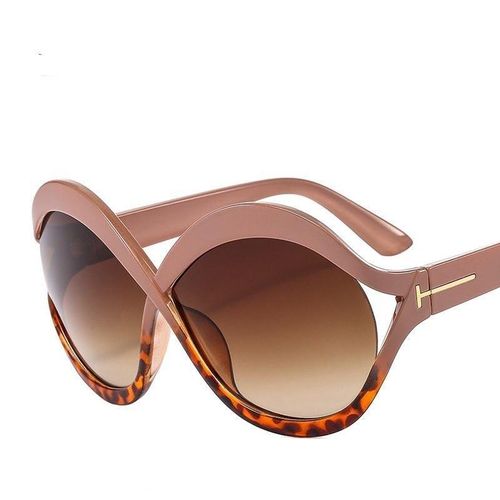 Fashion Infinity Large Brown Glasses With Free Case - image 2