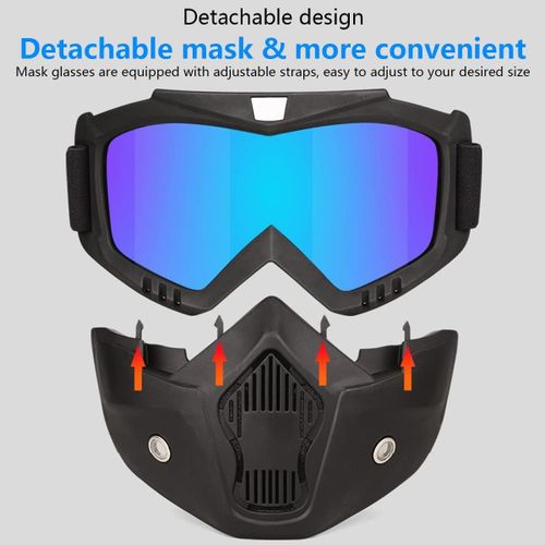 product_image_name-Generic-Bike Goggles Removable Face Mask Goggles for Riding Motorcycle-4