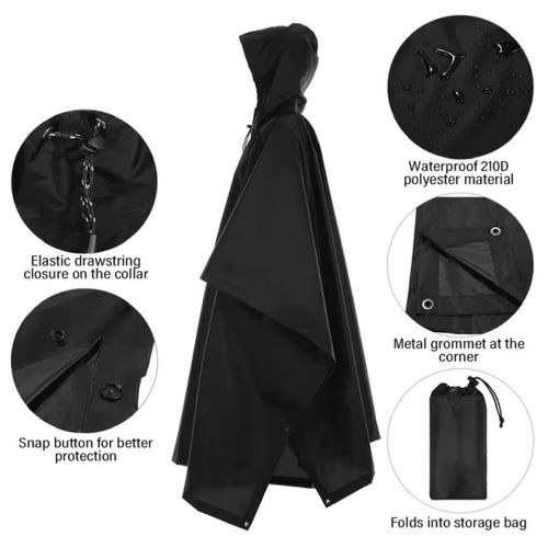 product_image_name-Fashion- Waterproof Raincoat with Hooded Sleeves and free pouch bag-2