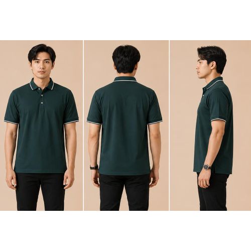 LC WALKIKI men's dark green polo shirt - image 4