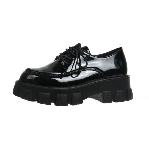 Fashion Rimocy Black Patent Leather Platform Shoes Women 2021 Gothic ...