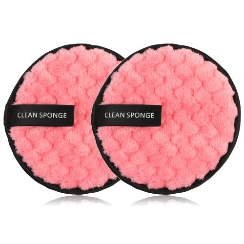 Pink Microfiber Facial Cleaner Towel Makeup Remover Face Cleansing Sponge  Puff Reusable Cosmetic Puff Cleaning Pad
