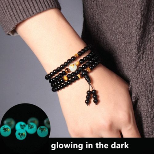 Fashion weman Obsidian Luminous Bracelet Buddhist Beads Dragon Zodiac Couple Love Bracelet Multilayer Mens Bracelet MAA Jumia Nigeria