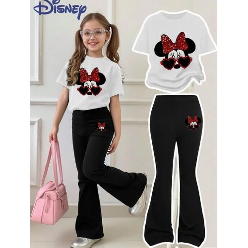 product_image_name-Fashion-Fashionable And Unique 2 Piece Outfits Set T Shirt Polo Top For Kids Boot Cut Pant Trouser Up And Down Clothes Girls-1