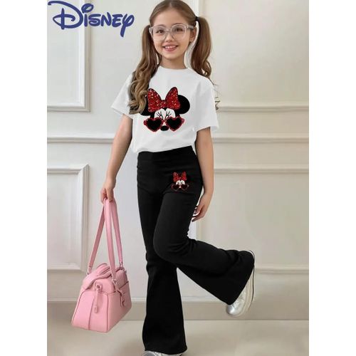 product_image_name-Fashion-Fashionable And Unique 2 Piece Outfits Set T Shirt Polo Top For Kids Boot Cut Pant Trouser Up And Down Clothes Girls-4