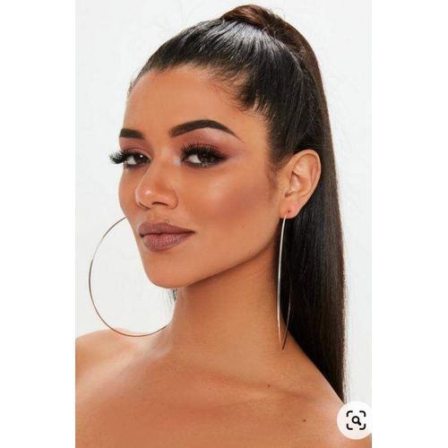 Fashion New Lady Women Thin Round Big Dangle Hoop Loop Earring Silver