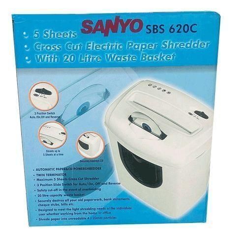 Sanyo  SBS 620C 5-Sheet Cross Cut Electric Paper & CD Shredder