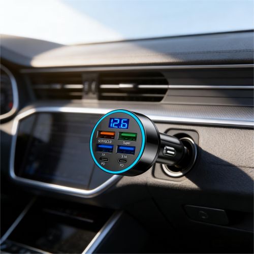 product_image_name-Generic- 6-Port Fast Charging Car Charger with Digital Voltage Display-7