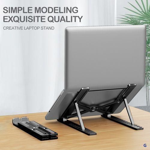 product_image_name-Generic-Laptop Stand Creative Folding Storage Bracket Aluminum Alloy - Black-1