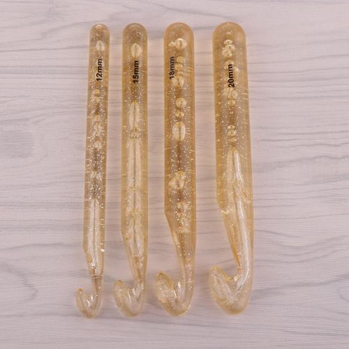 Generic 4Pcs Translucent Crochet Hook Set For Chunky Bulk Yarn