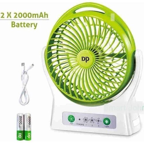product_image_name-Dp-Desktop Rechargeable Fan - 3 Speed Gear + Rotational Function With LED Light-1
