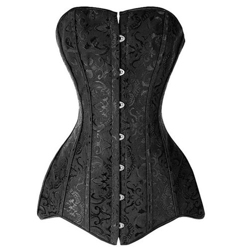 Black Cotton Steel boned Corset