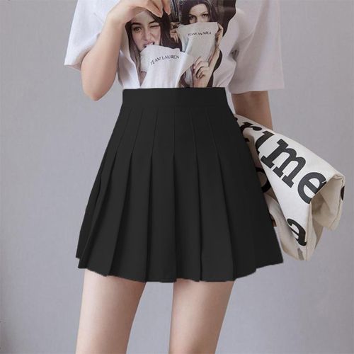 Generic Womens Pleated Skirt High Waist Zip Lining Short Mini