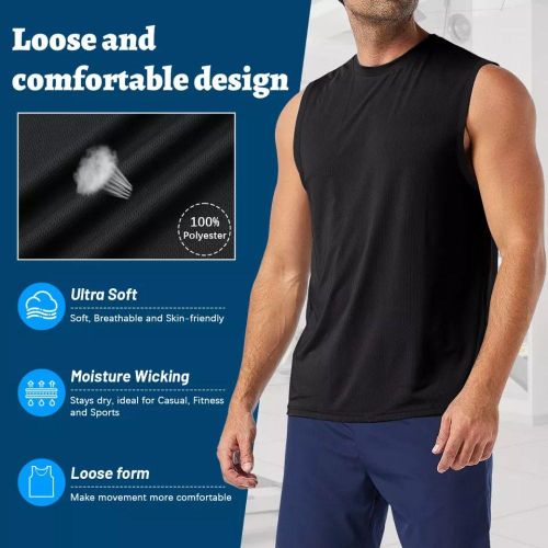 Mauton Muscle Flex Sleeveless Tshirt - Black - image 2