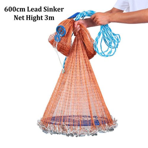Generic XC 3M-7.2M USA Cast Net Easy Throw Catch Fishing Net Outdoor  Hunting Hand Throw Network Small Mesh Fly Network With Ring