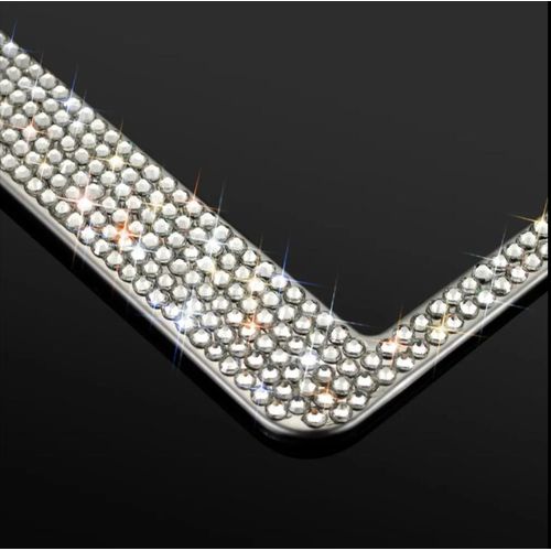 product_image_name-Generic-Premium Universal Silver with rhinestones license Plate Frame-5