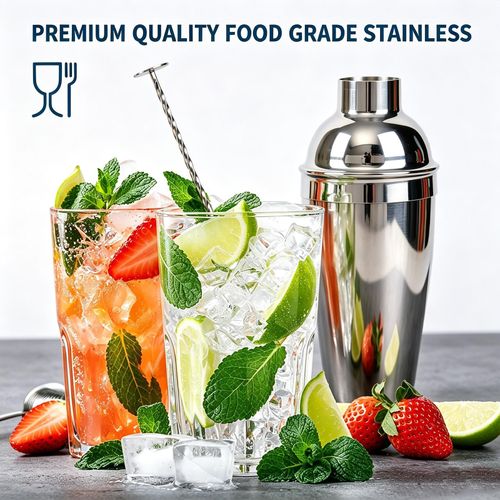 Generic 14PCS Stainless Steel Cocktail Shaker Set 750ml Bartender Bar Tools Kit with Accessories - image 7