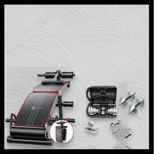 product_image_name-Generic-Crome Sit-Up Bench And 20kg Adjustable Dumbell Set With Case -1