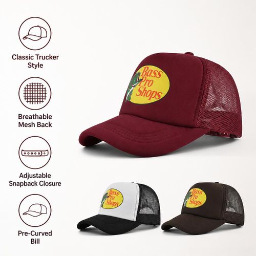 Baolihua 3-Pack Logo Print Baseball Caps, Adjustable Mesh Back Trucker Hats - image 2