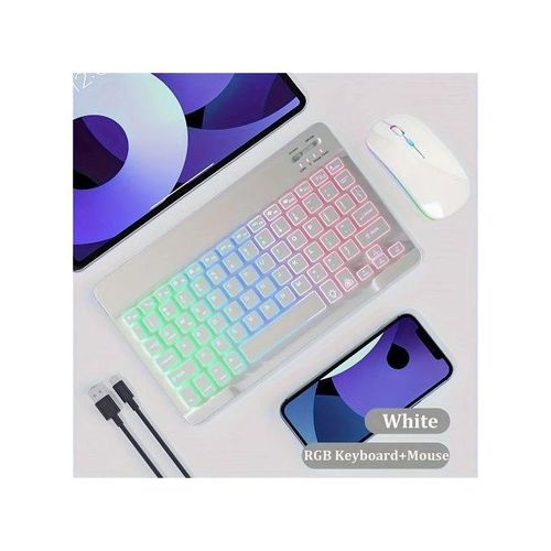 Generic Mini Bluetooth Wireless Keyboard And Mouse Combo With RGB Backlight, Rechargeable - image 2