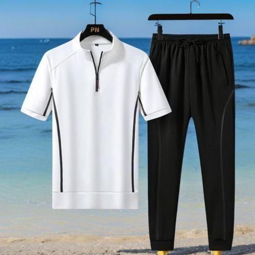 product_image_name-Berrykey-2 In 1 Mens Shirts Quick-drying Sport Sets - White-1