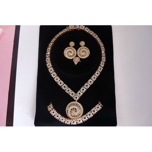 zircon Mynnatjewelry Super Stylish Gold Jewelry Set Necklace
