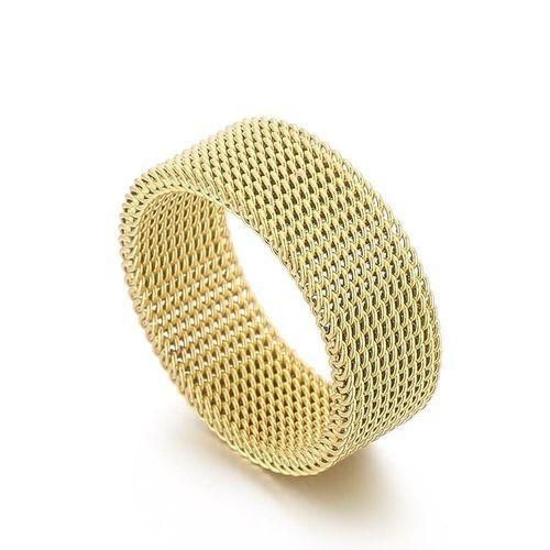 ONIBENZ Mesh Gold Stainless Steel Ring For Men and Women - image 3
