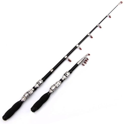 30cm Portable Telescopic Sea Fishing Rod Mini Fishing Pole, Extended Length  : 1.0m, Black Clip Reel Seat