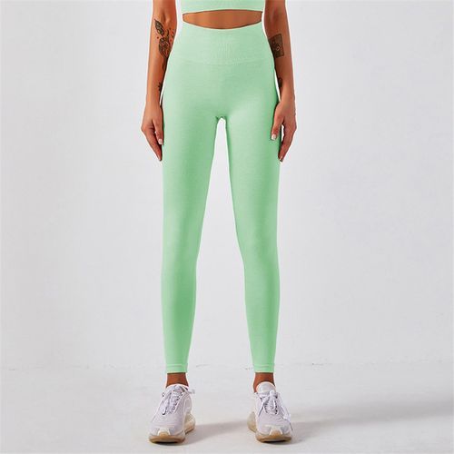 Generic Sportswear 2pcs Yoga Set Women Yoga Suit Short Sleeve High Waist Leggings  Gym Quick Dry Yoga Wear Energy Fitness Suit A012TP(#Pants Green)