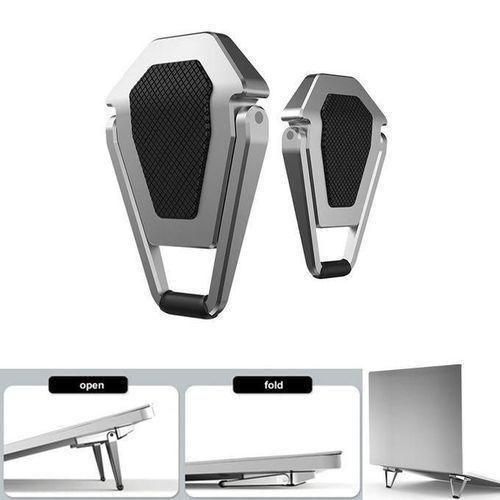 Generic Shield Type Laptop Stand - 1 Pair - Silver/Black