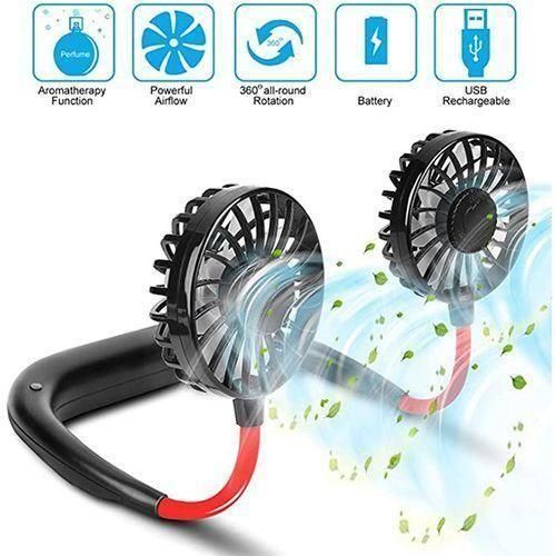 Generic Neckband Rechargeable Cooling Fan 3Way Speed