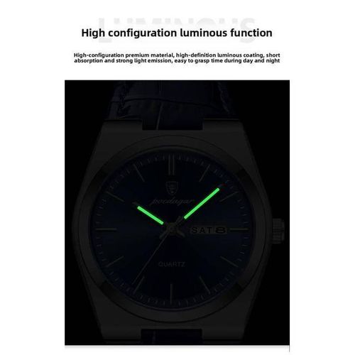 product_image_name-POEDAGAR-Luxury Black Leather Plated Silver Face Black Dial Calendar Wristwatch for Men -4