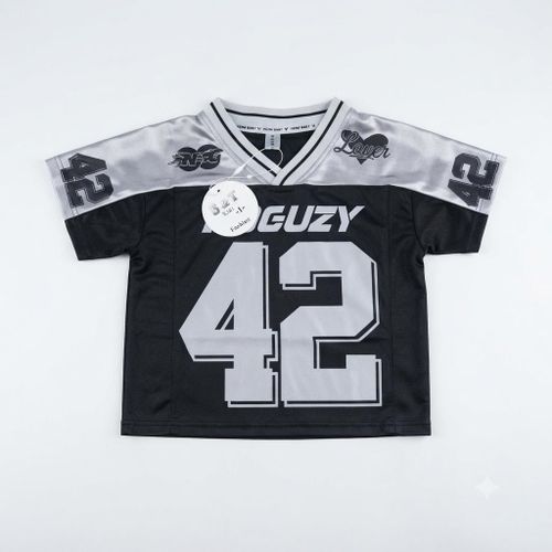 Fashion Kids "GUZY 42" Silver & Black Varsity Jersey