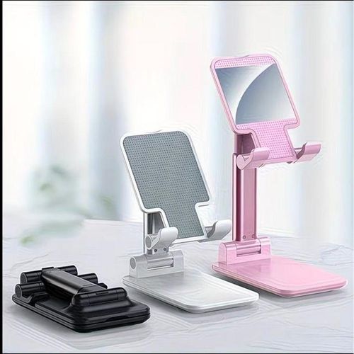 Generic Pink Fold-Flat Phone Stand with Built-In Mirror - image 4