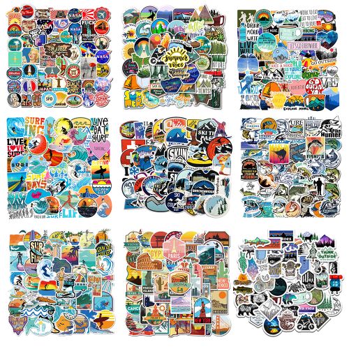Generic 50pcs Outdoor Adventure Hiking Camping Fishing Stickers On